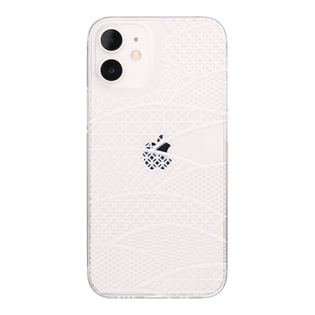 【Web限定】Air Jacket “kiriko” for iPhone12 mini 千代柄・扇 (クリア)