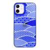 【Web限定】Air Jacket “kiriko” for iPhone12 mini 千代柄・扇 (瑠璃)