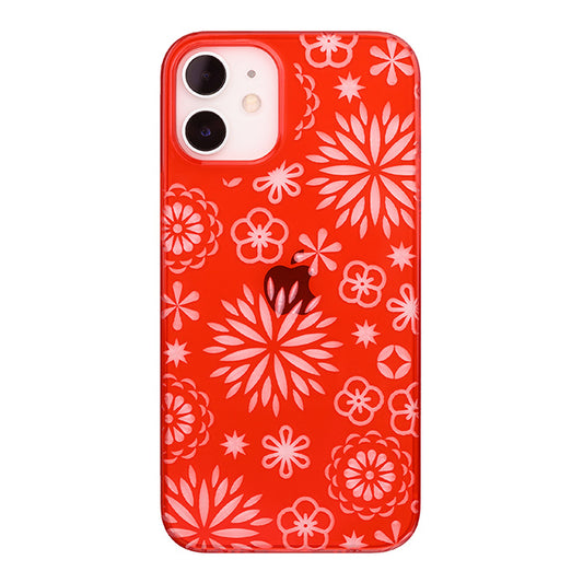 【Web限定】Air Jacket “kiriko” for iPhone12 mini 花 (紅)