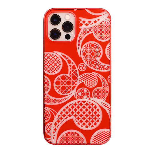 【Web限定】Air Jacket “kiriko” for iPhone12 / iPhone12 Pro 三つ巴 (紅)