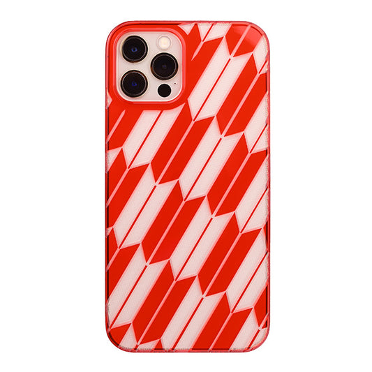 【Web限定】Air Jacket “kiriko” for iPhone12 / iPhone12 Pro 矢絣 (紅)