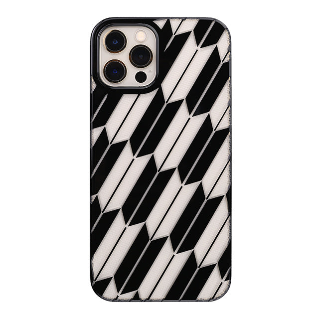 【Web限定】Air Jacket “kiriko” for iPhone12 / iPhone12 Pro 矢絣 (ピアノブラック)