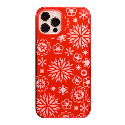 【Web限定】Air Jacket “kiriko” for iPhone12 / iPhone12 Pro 花 (紅)