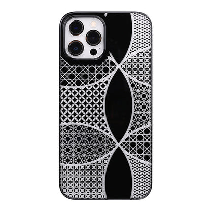 【Web限定】Air Jacket “kiriko” for iPhone12 Pro Max 千代柄・七宝 (ピアノブラック)