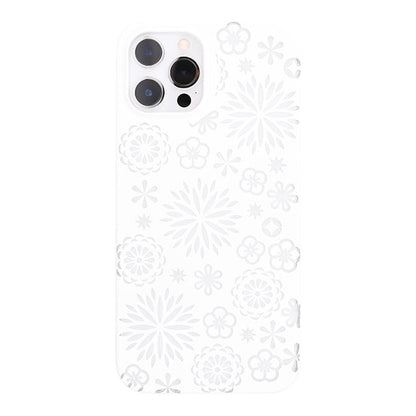 【Web限定】Air Jacket “kiriko” for iPhone12 Pro Max 花 (ピュアホワイト)