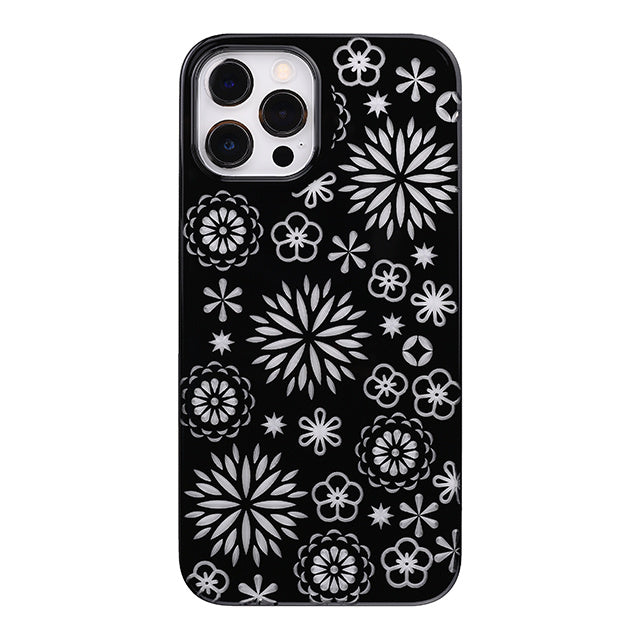 【Web限定】Air Jacket “kiriko” for iPhone12 Pro Max 花 (ピアノブラック)