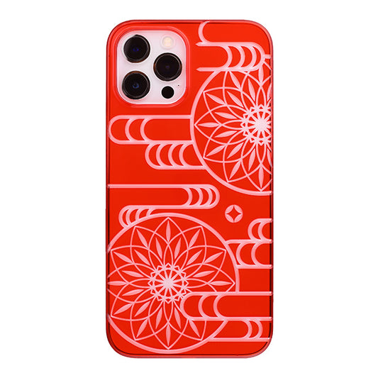 【Web限定】Air Jacket “kiriko” for iPhone12 Pro Max エ霞に鞠 (紅)