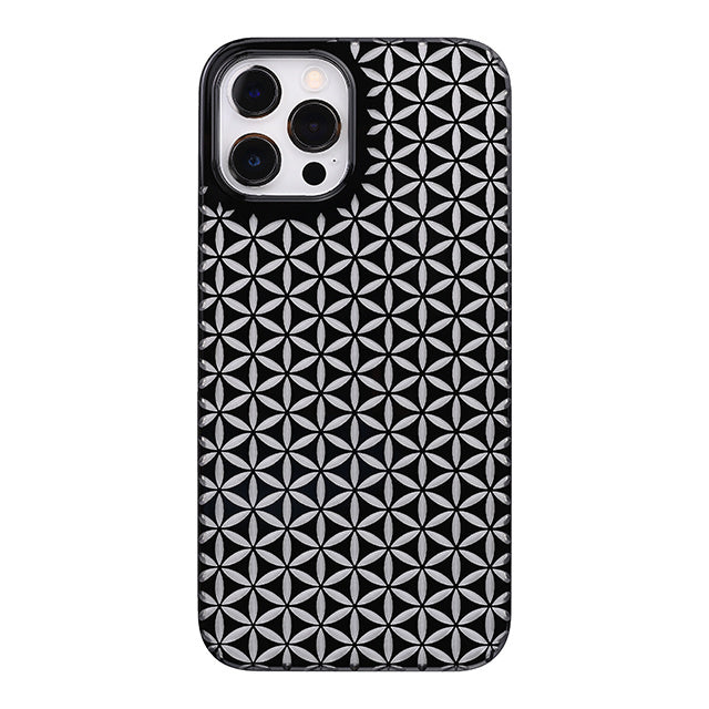 【Web限定】Air Jacket “kiriko” for iPhone12 Pro Max 麻の葉つなぎ (ピアノブラック)