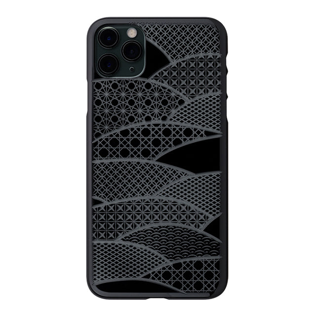 【Web限定】Air Jacket “kiriko” for iPhone11 Pro Max 千代柄(扇) (ピアノブラック)