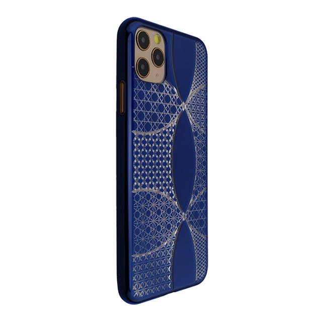 【Web限定】Air Jacket “kiriko” for iPhone11 Pro Max 千代柄(七宝) (瑠璃)