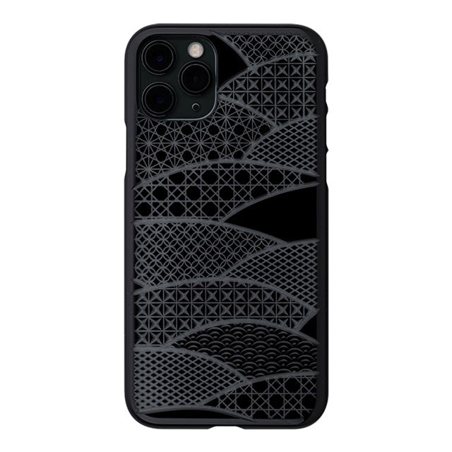 【Web限定】Air Jacket “kiriko” for iPhone11 Pro 千代柄(扇) (ピアノブラック)