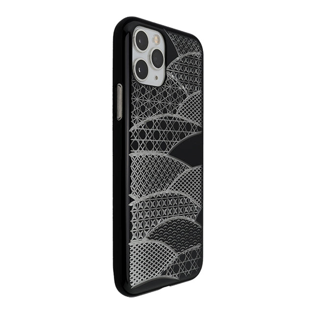 【Web限定】Air Jacket “kiriko” for iPhone11 Pro 千代柄(扇) (ピアノブラック)