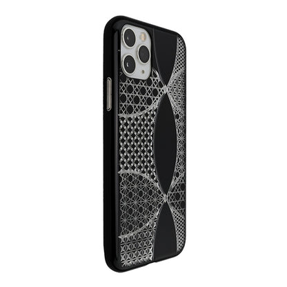 【Web限定】Air Jacket “kiriko” for iPhone11 Pro 千代柄(七宝) (ピアノブラック)