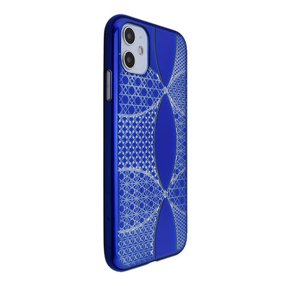 【Web限定】Air Jacket “kiriko” for iPhone11 千代柄(七宝) (瑠璃)