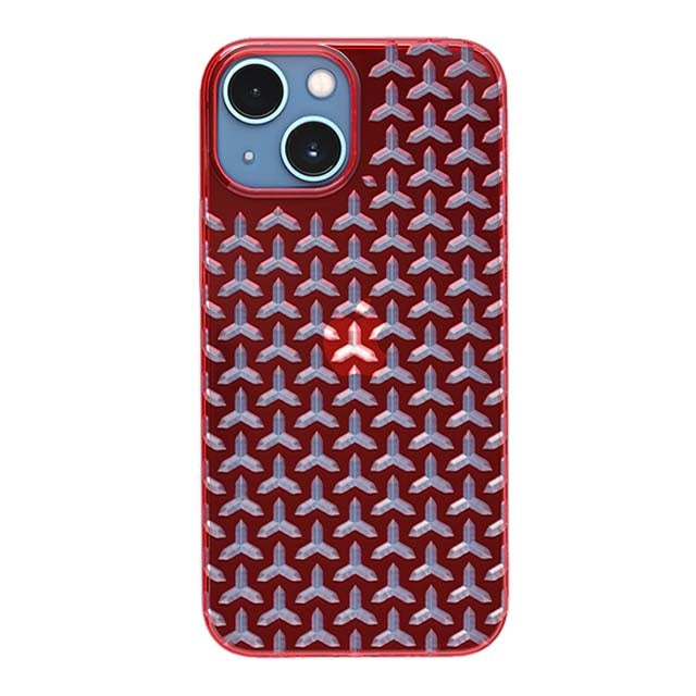 【Web限定】Air Jacket "kiriko" for iPhone 13 mini 毘沙門亀甲 (紅)