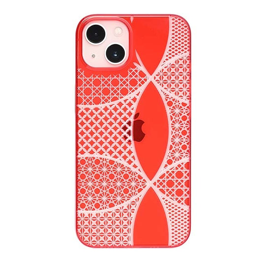 【Web限定】Air Jacket "kiriko" for iPhone 13 千代柄（七宝） (紅)