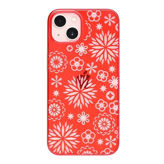 【Web限定】Air Jacket "kiriko" for iPhone 13 花 (紅)