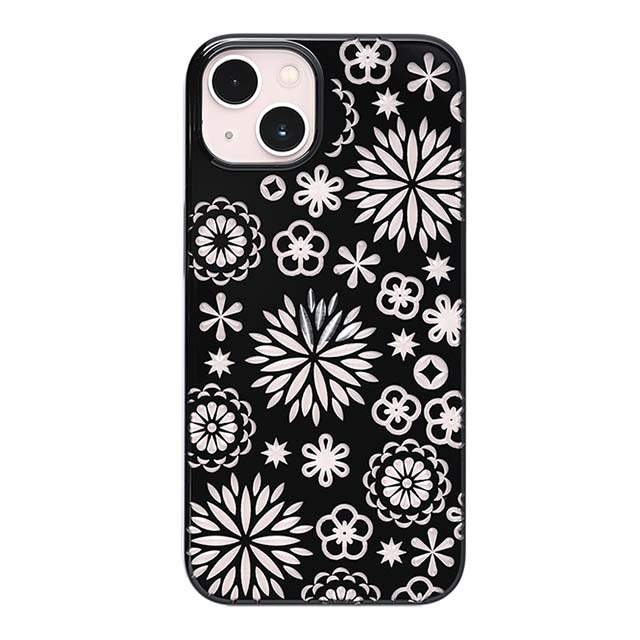 【Web限定】Air Jacket "kiriko" for iPhone 13 花 (ピアノブラック)