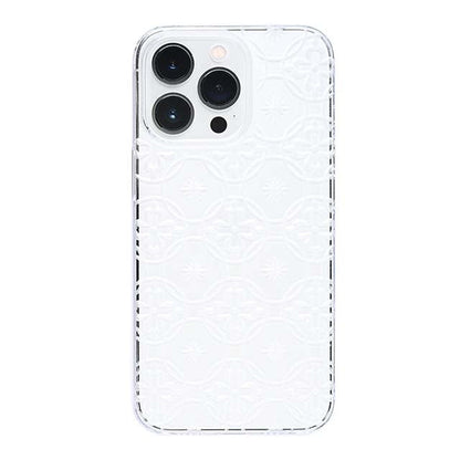 【Web限定】Air Jacket "kiriko" for iPhone 13 Pro 七宝に花十字 (クリア)