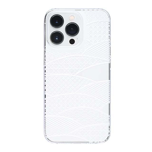 【Web限定】Air Jacket "kiriko" for iPhone 13 Pro 千代柄（扇） (クリア)