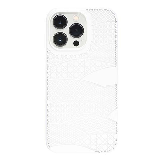 【Web限定】Air Jacket "kiriko" for iPhone 13 Pro 千代柄（扇） (ピュアホワイト)