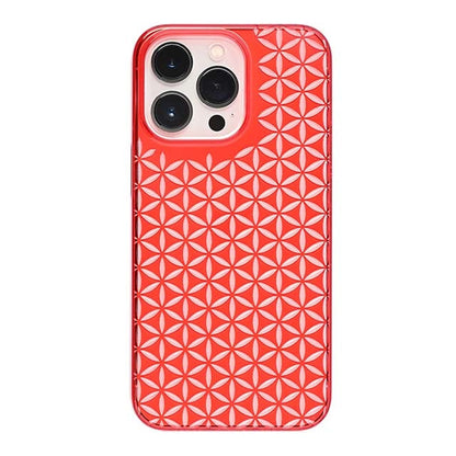 【Web限定】Air Jacket "kiriko" for iPhone 13 Pro 麻の葉つなぎ (紅)