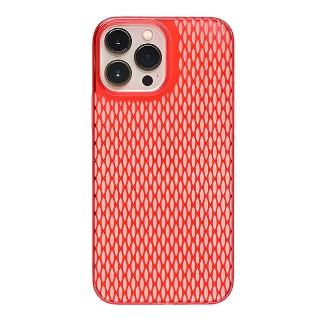 【Web限定】Air Jacket "kiriko" for iPhone 13 Pro Max 米つなぎ (紅)