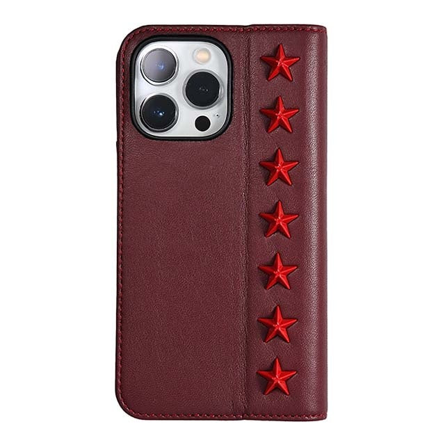 【Web限定】Premium Leather Studs Case for iPhone 13 Pro (レッド)