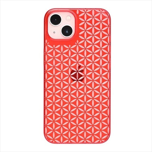 【Web限定】Air Jacket "kiriko" for iPhone 14 麻の葉つなぎ(紅)