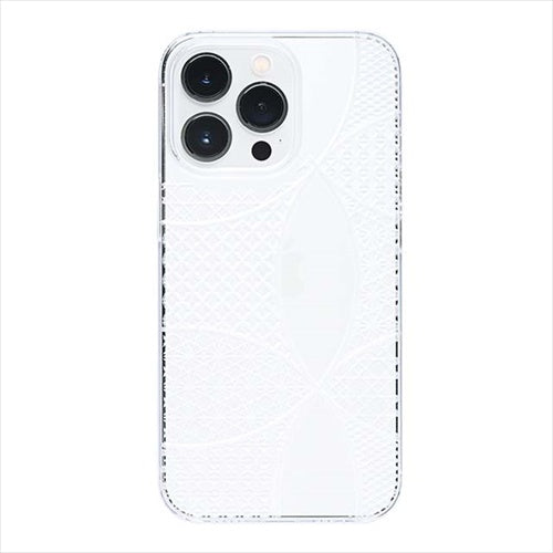 【Web限定】Air Jacket "kiriko" for iPhone 14 Pro 千代柄（七宝）(クリア)