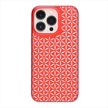 【Web限定】Air Jacket "kiriko" for iPhone 14 Pro 麻の葉つなぎ(紅)