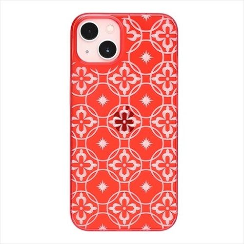 【Web限定】Air Jacket "kiriko" for iPhone 14 Plus 七宝に花十字(紅)