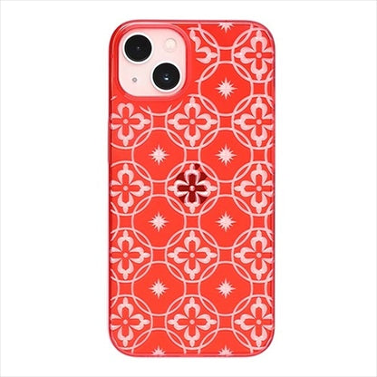 【Web限定】Air Jacket "kiriko" for iPhone 15 Plus 七宝に花十字(紅)