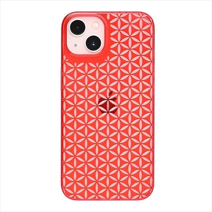 【Web限定】Air Jacket "kiriko" for iPhone 15 Plus 麻の葉つなぎ(紅)