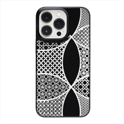 【Web限定】Air Jacket "kiriko" for iPhone 15 Pro Max 千代柄（七宝）(ピアノブラック)