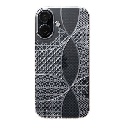 【Web限定】Air Jacket "kiriko" for iPhone 16 千代柄（七宝）(クリア)