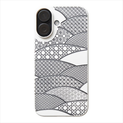 【Web限定】Air Jacket "kiriko" for iPhone 16 千代柄（扇）(ピュアホワイト)