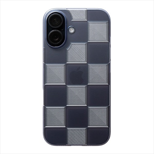 【Web限定】Air Jacket "kiriko" for iPhone 16 市松(クリアネイビー)