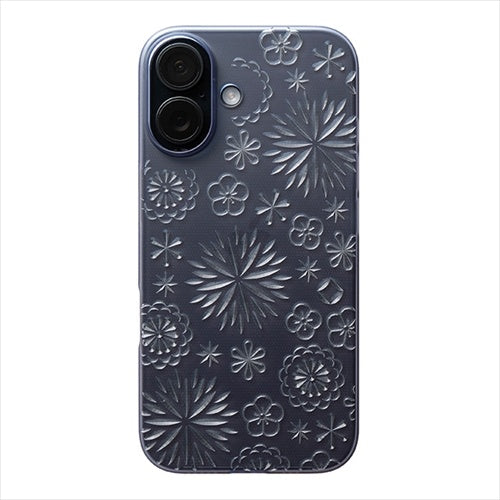 【Web限定】Air Jacket "kiriko" for iPhone 16 花(クリアネイビー)