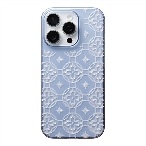 【Web限定】Air Jacket "kiriko" for iPhone 16 Pro七宝に花十字(クリアネイビー)