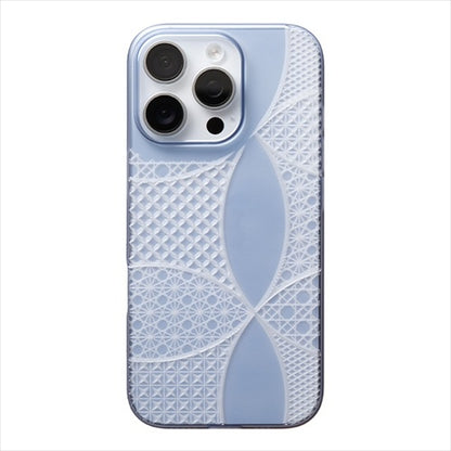 【Web限定】Air Jacket "kiriko" for iPhone 16 Pro 千代柄（七宝）(クリアネイビー)