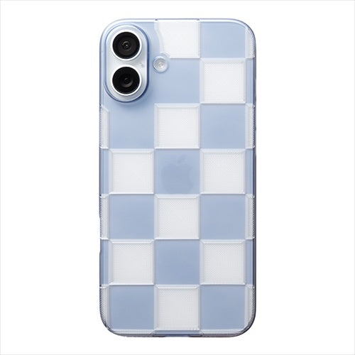 【Web限定】Air Jacket "kiriko" for iPhone 16 Plus  市松(クリアネイビー)