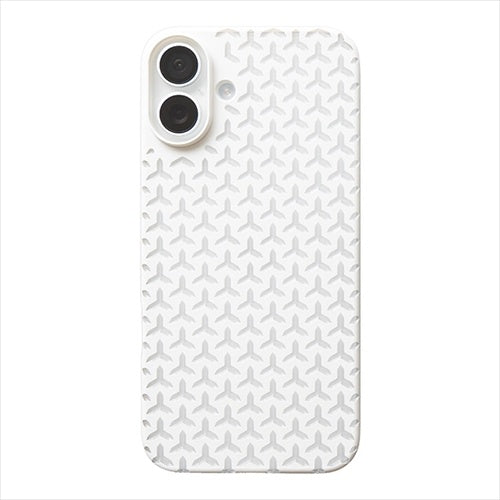 【Web限定】Air Jacket "kiriko" for iPhone 16 Plus 毘沙門亀甲(ピュアホワイト)