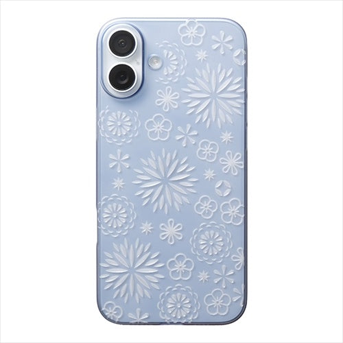 【Web限定】Air Jacket "kiriko" for iPhone 16 Plus  花(クリアネイビー)