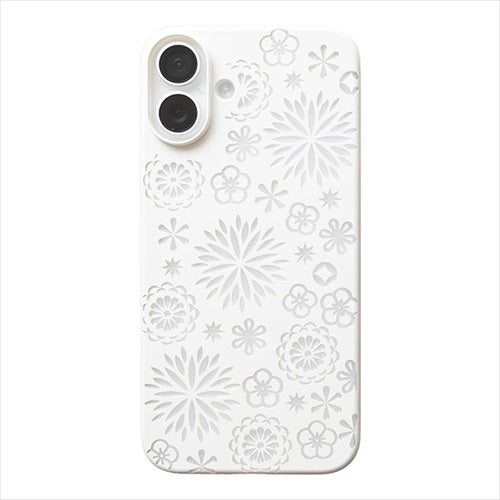 【Web限定】Air Jacket "kiriko" for iPhone 16 Plus  花(ピュアホワイト)