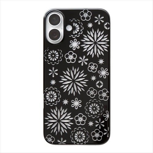 【Web限定】Air Jacket "kiriko" for iPhone 16 Plus  花(ピアノブラック)