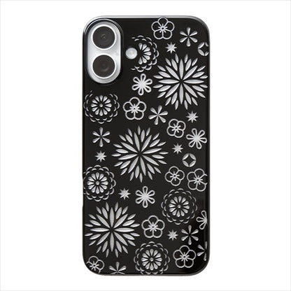 【Web限定】Air Jacket "kiriko" for iPhone 16 Plus  花(ピアノブラック)