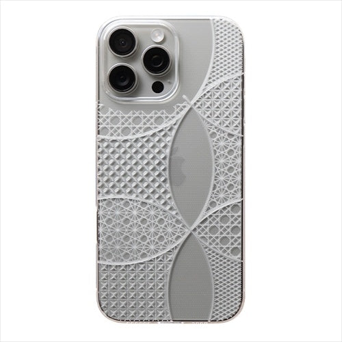 【Web限定】Air Jacket "kiriko" for iPhone 16 Pro Max 千代柄（七宝）(クリア)