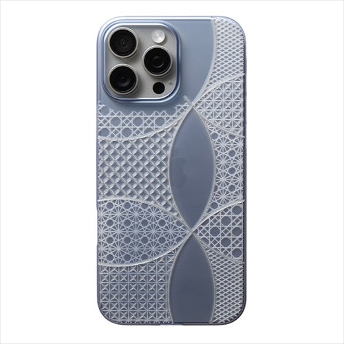 【Web限定】Air Jacket "kiriko" for iPhone 16 Pro Max 千代柄（七宝）(クリアネイビー)