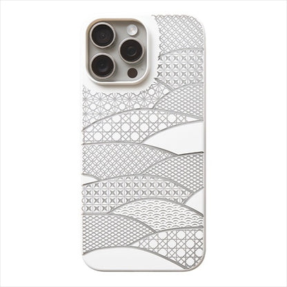 【Web限定】Air Jacket "kiriko" for iPhone 16 Pro Max 千代柄（扇）(ピュアホワイト)